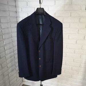 Distinction Jackson Men's Size 40R Made in Canada Navy Lined Wool Sports Coat